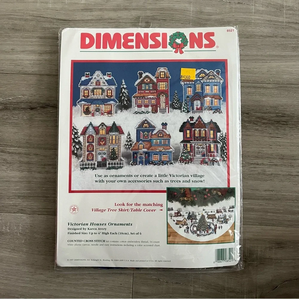 NWT Dimensions Victorian House Counted Cross Stitch Ornaments (Set of 6) - Picture 3 of 10
